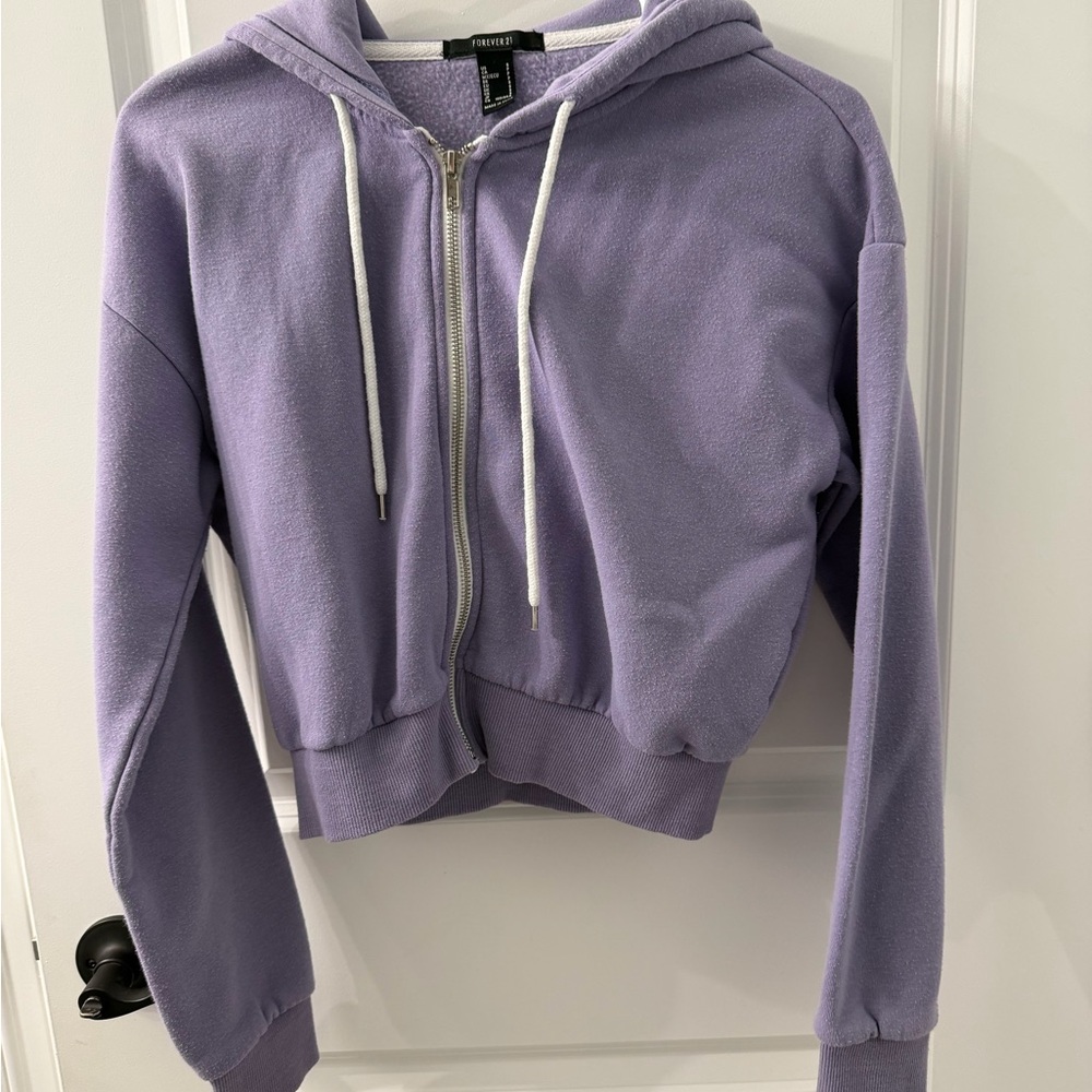 Forever 21 Lavender Zip-Up Hoodie